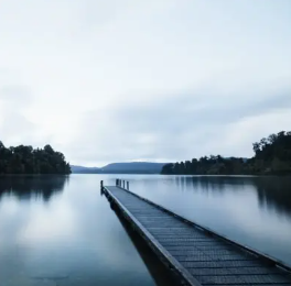 A demo photo of DET "Write about the Photo" questions: lake