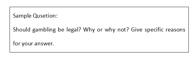 An example photo of DET 'Writing Sample' Ethics and Morality questions.