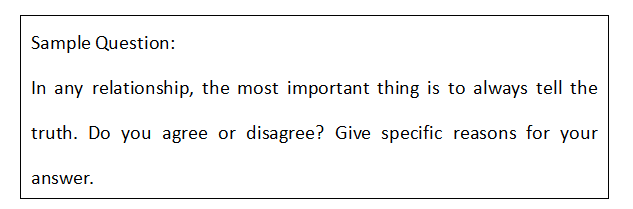 An example photo of DET 'Writing Sample' Relationships and Communication questions.