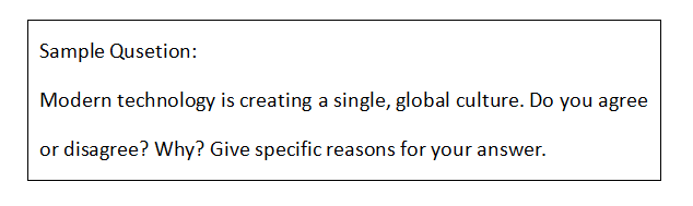 An example photo of DET 'Writing Sample' Technology questions.