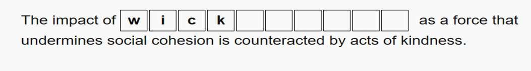Sample Question 1 of DET Fill in the Blanks